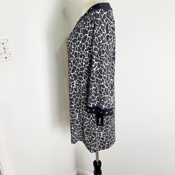Style & Co. Black & White Print Tunic w/Gold & Silver Stud Accents, Size PL, NWT - Picture 7 of 10